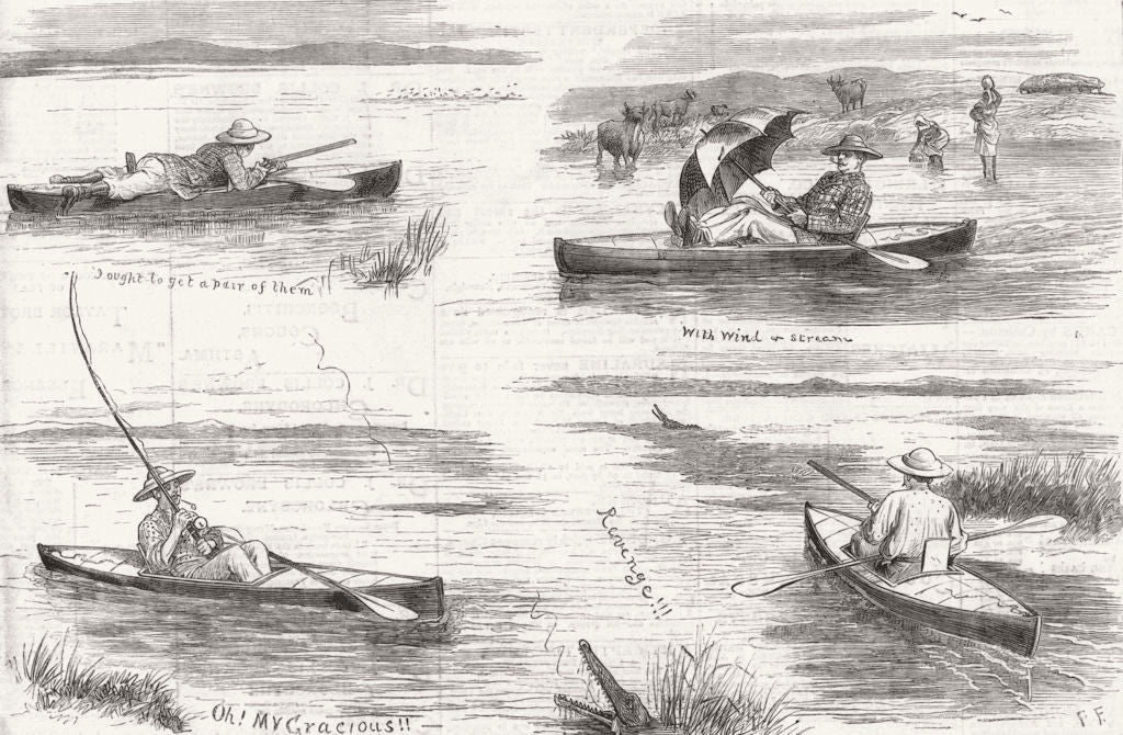 PAKISTAN. Sport, Jhelum river, Punjab 1881 old antique vintage print picture
